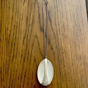 Alexis Bittar white lucite silver necklace